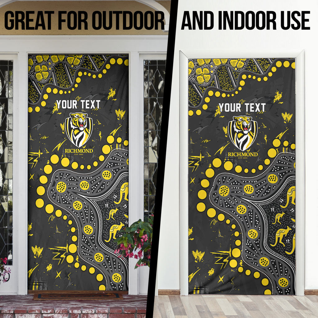Personalized Richmond Tigers Door Cover Aboriginal Pattern with Graffiti Style