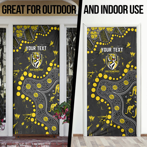 Personalized Richmond Tigers Door Cover Aboriginal Pattern with Graffiti Style