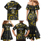 Personalized Richmond Tigers Family Matching Mermaid Dress and Hawaiian Shirt Aboriginal Pattern with Graffiti Style