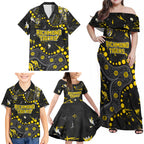 Personalized Richmond Tigers Family Matching Off Shoulder Maxi Dress and Hawaiian Shirt Aboriginal Pattern with Graffiti Style