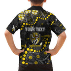Personalized Richmond Tigers Family Matching Puletasi and Hawaiian Shirt Aboriginal Pattern with Graffiti Style