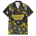 Personalized Richmond Tigers Family Matching Puletasi and Hawaiian Shirt Aboriginal Pattern with Graffiti Style