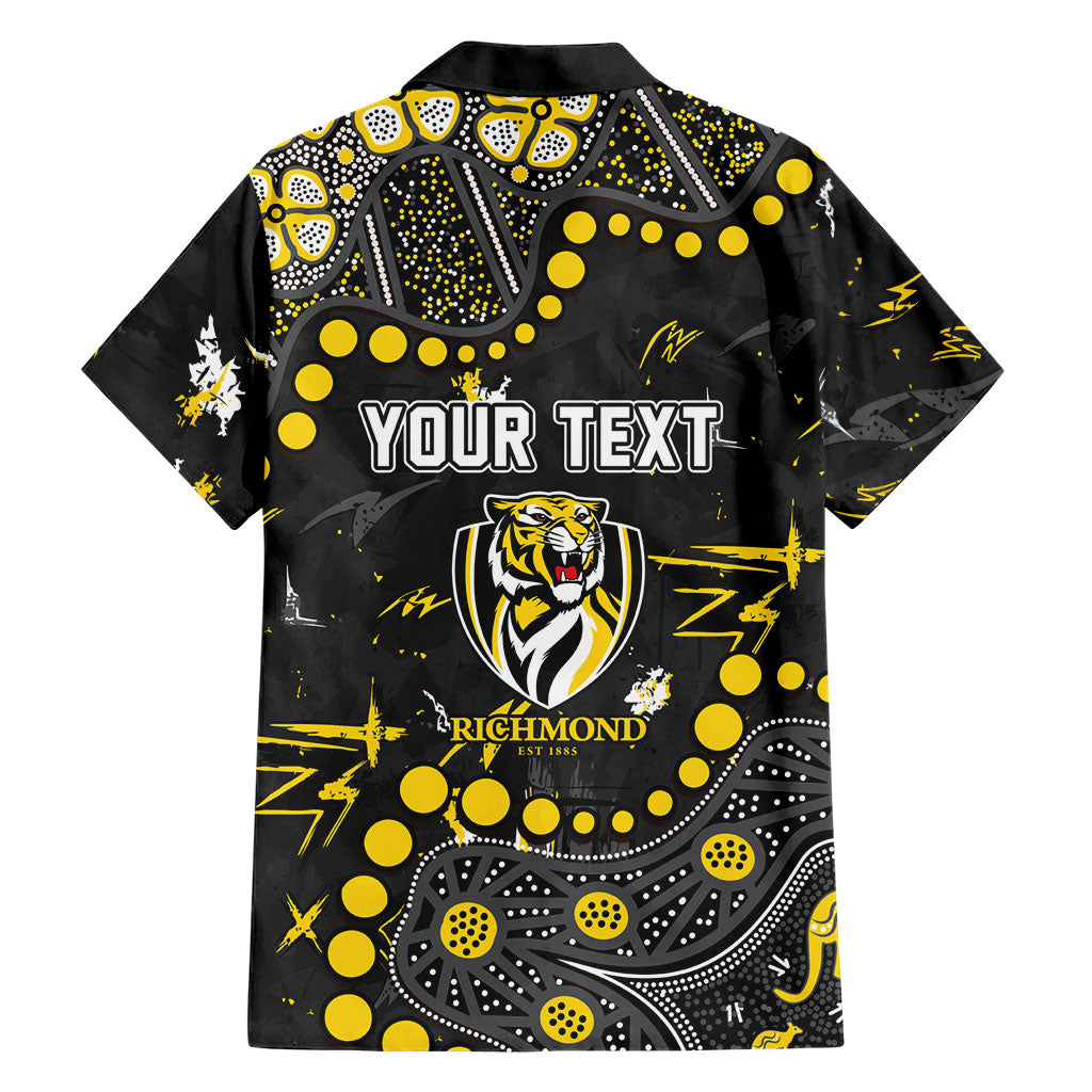 Personalized Richmond Tigers Family Matching Summer Maxi Dress and Hawaiian Shirt Aboriginal Pattern with Graffiti Style