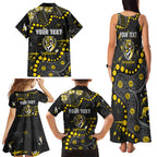 Personalized Richmond Tigers Family Matching Tank Maxi Dress and Hawaiian Shirt Aboriginal Pattern with Graffiti Style