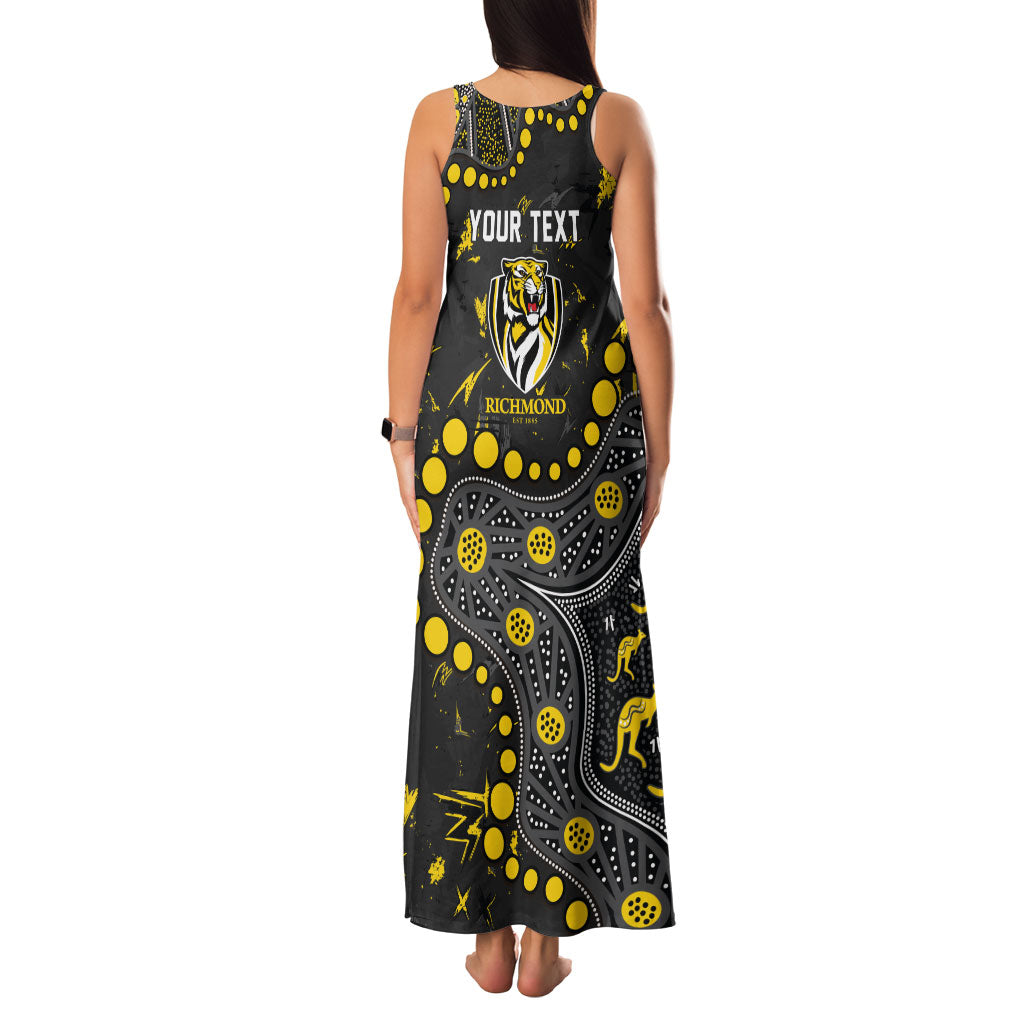 Personalized Richmond Tigers Family Matching Tank Maxi Dress and Hawaiian Shirt Aboriginal Pattern with Graffiti Style