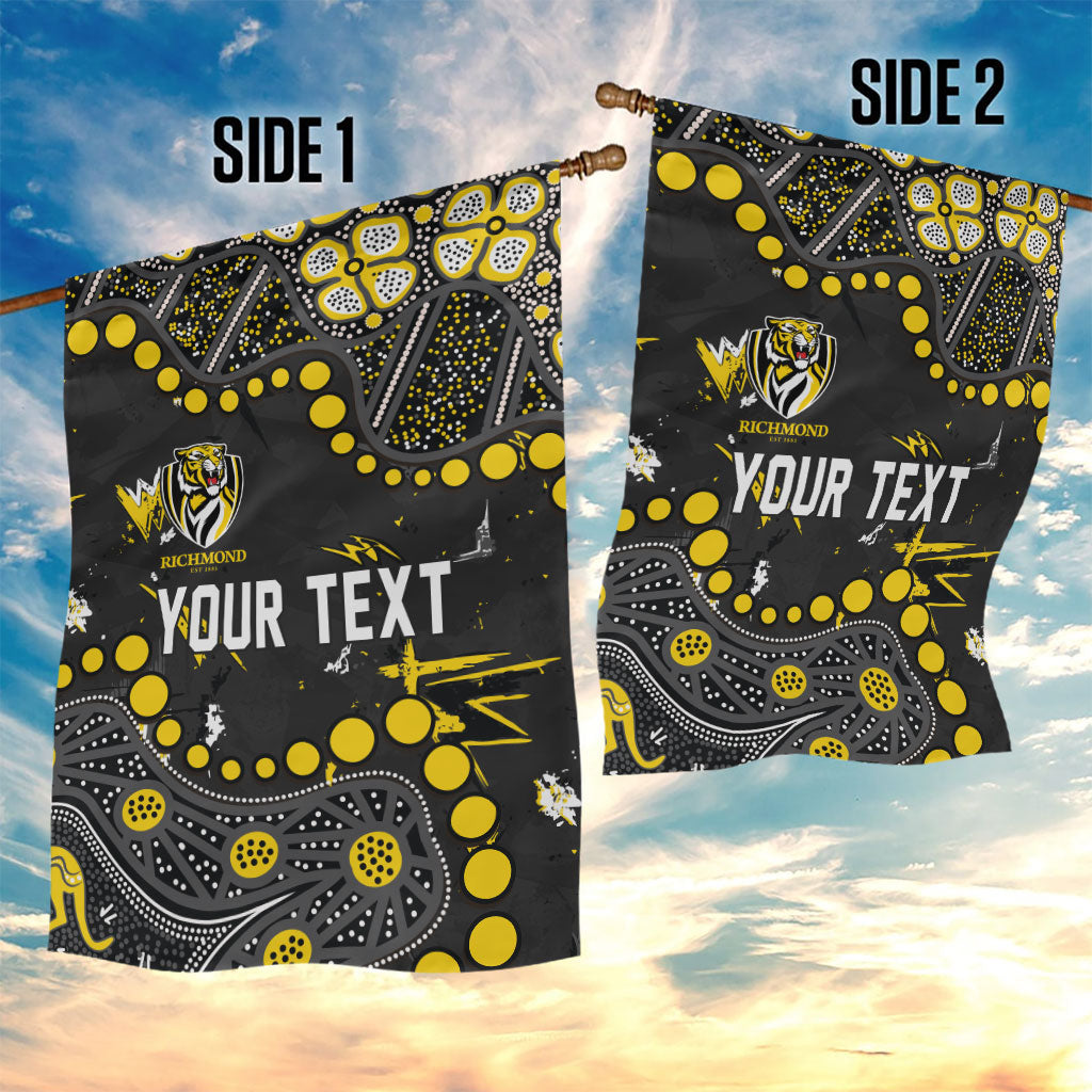 Personalized Richmond Tigers Garden Flag Aboriginal Pattern with Graffiti Style