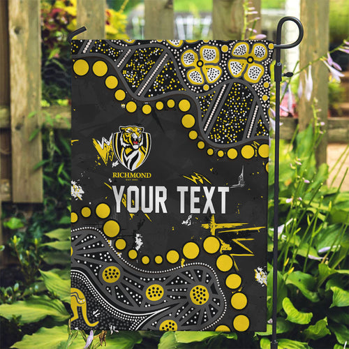Personalized Richmond Tigers Garden Flag Aboriginal Pattern with Graffiti Style