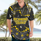 Personalized Richmond Tigers Hawaiian Shirt Aboriginal Pattern with Graffiti Style
