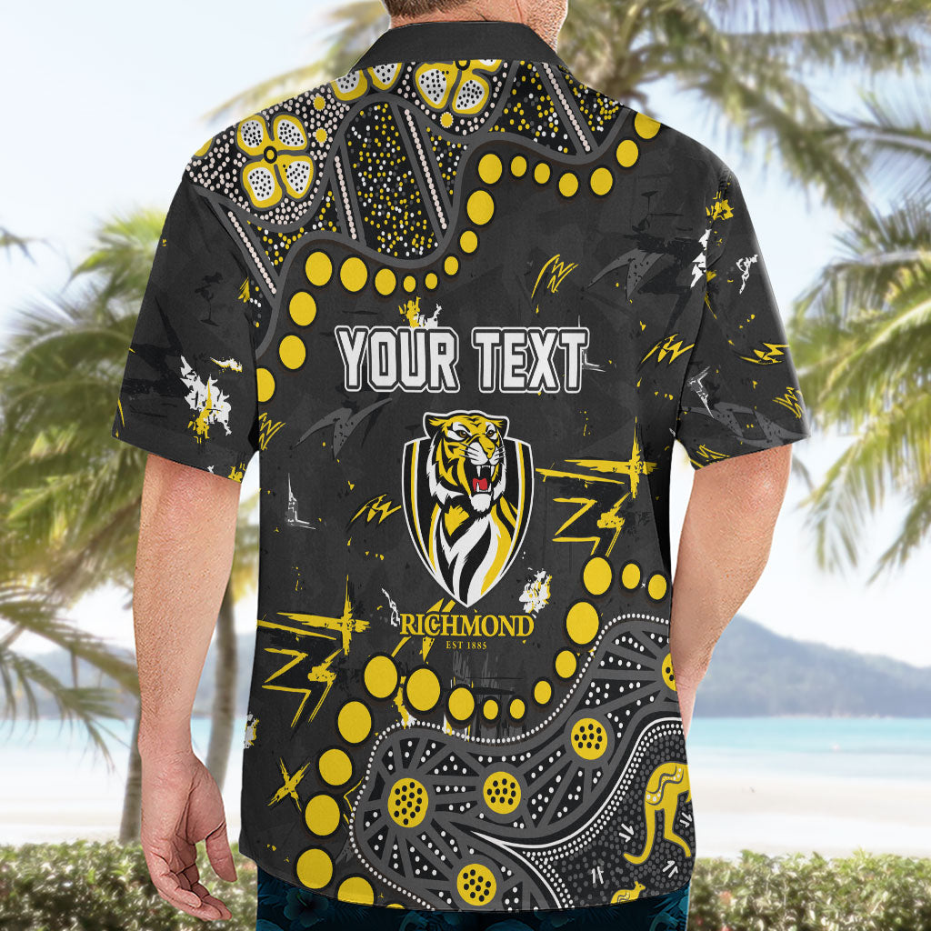 Personalized Richmond Tigers Hawaiian Shirt Aboriginal Pattern with Graffiti Style