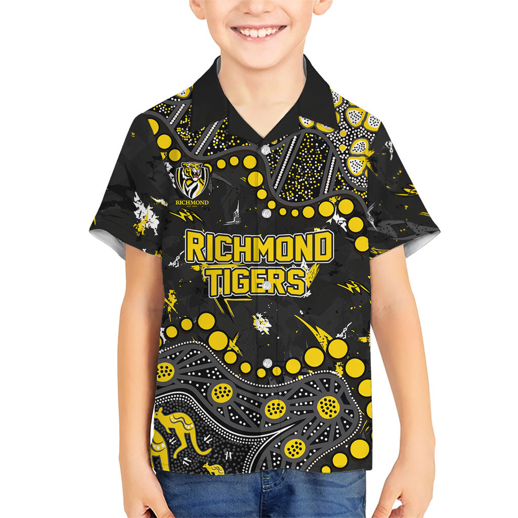 Personalized Richmond Tigers Hawaiian Shirt Aboriginal Pattern with Graffiti Style
