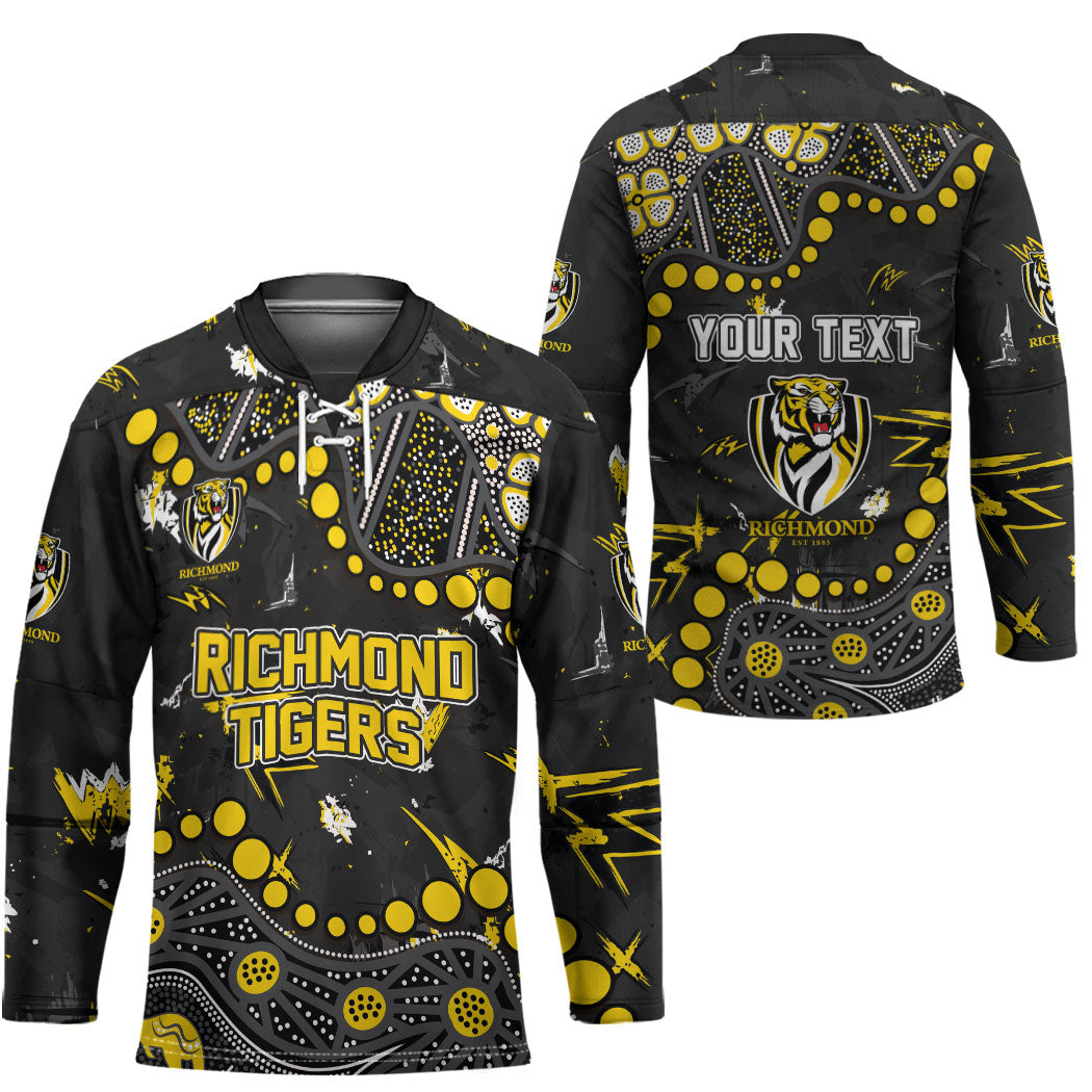 Personalized Richmond Tigers Hockey Jersey Aboriginal Pattern with Graffiti Style
