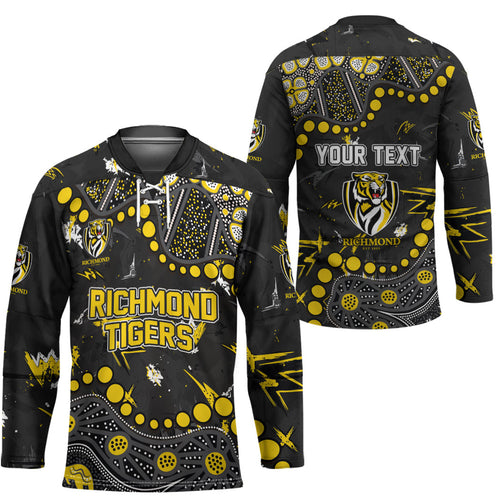 Personalized Richmond Tigers Hockey Jersey Aboriginal Pattern with Graffiti Style