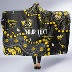 Personalized Richmond Tigers Hooded Blanket Aboriginal Pattern with Graffiti Style