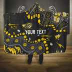 Personalized Richmond Tigers Hooded Blanket Aboriginal Pattern with Graffiti Style