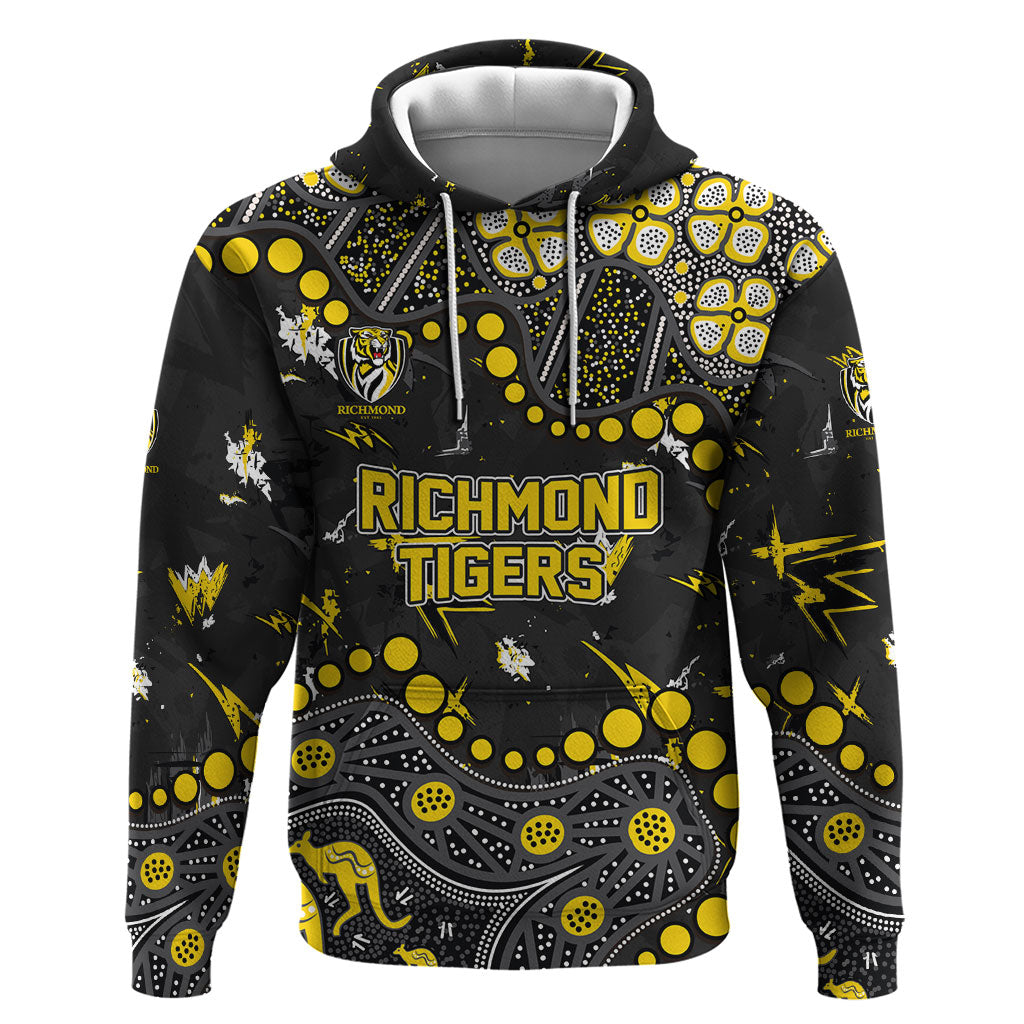 Personalized Richmond Tigers Hoodie Aboriginal Pattern with Graffiti Style