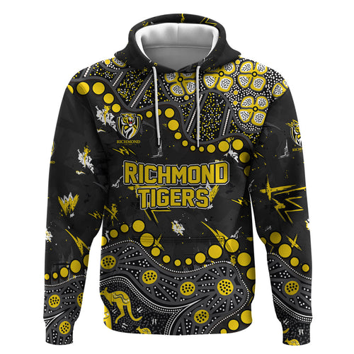 Personalized Richmond Tigers Hoodie Aboriginal Pattern with Graffiti Style