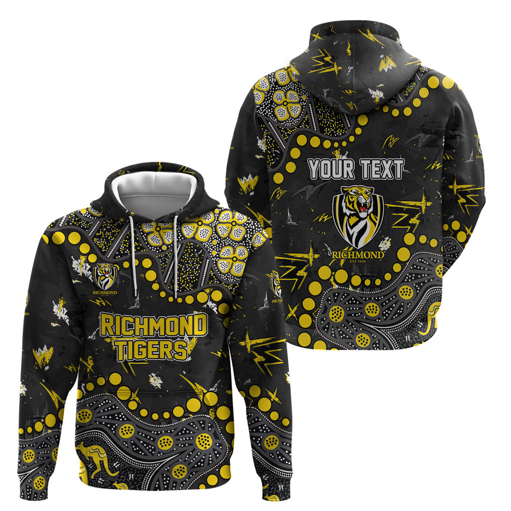 Personalized Richmond Tigers Hoodie Aboriginal Pattern with Graffiti Style