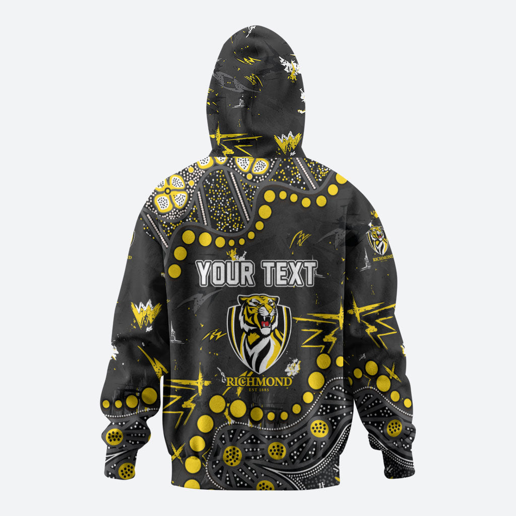 Personalized Richmond Tigers Hoodie Aboriginal Pattern with Graffiti Style