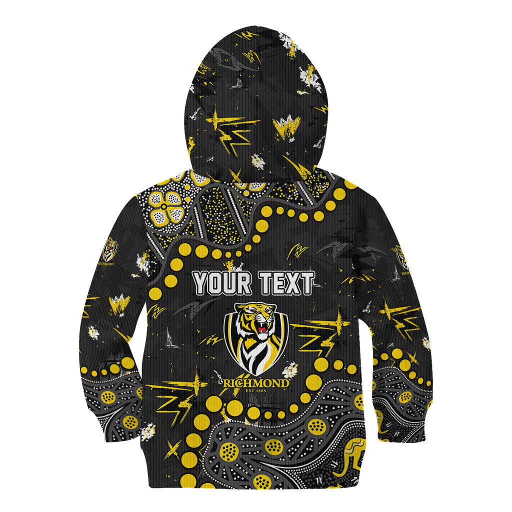 Personalized Richmond Tigers Kid Hoodie Aboriginal Pattern with Graffiti Style