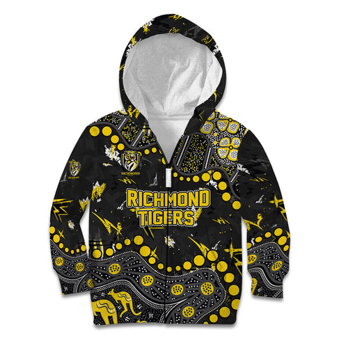 Personalized Richmond Tigers Kid Hoodie Aboriginal Pattern with Graffiti Style