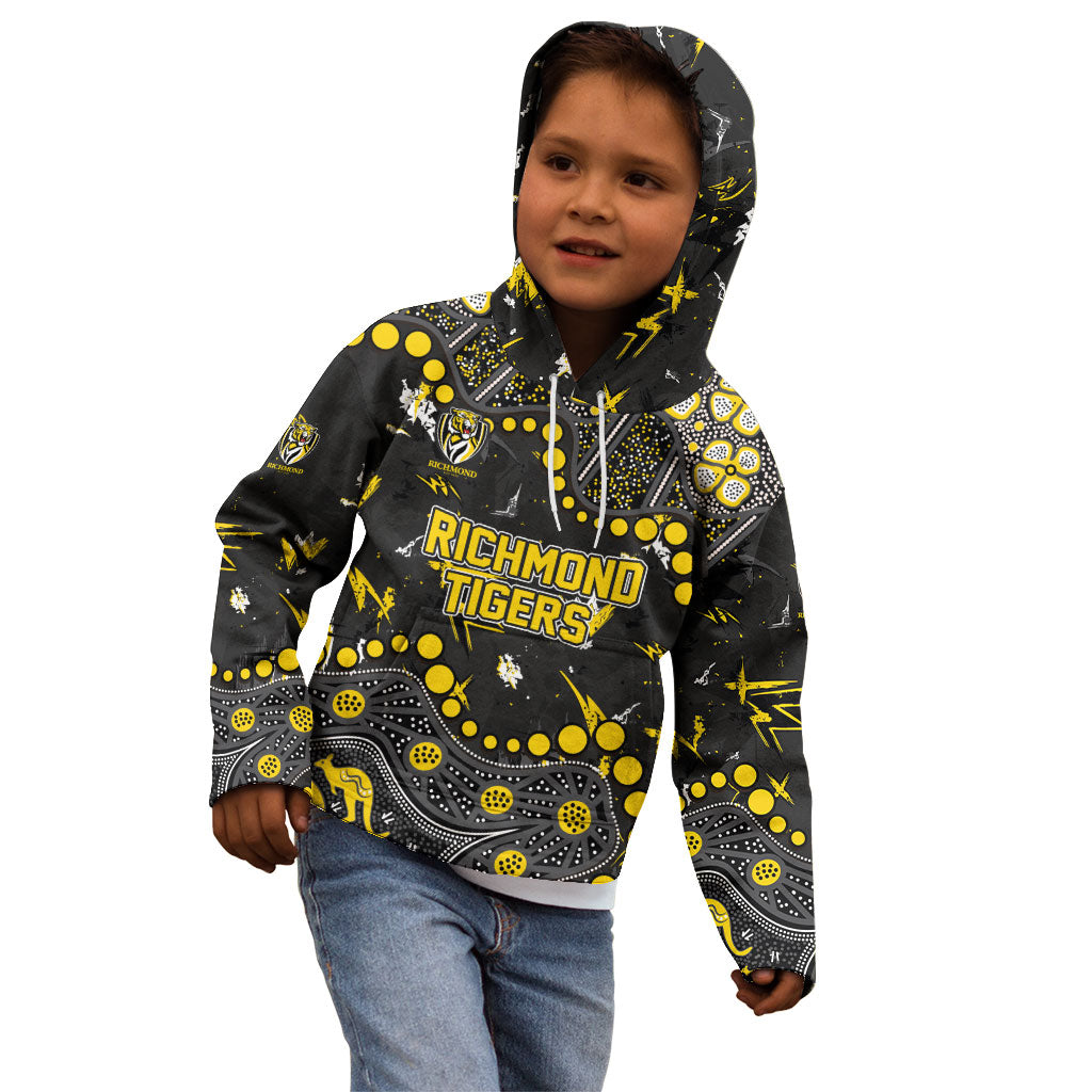 Personalized Richmond Tigers Kid Hoodie Aboriginal Pattern with Graffiti Style