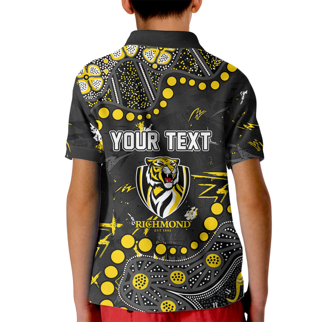 Personalized Richmond Tigers Kid Polo Shirt Aboriginal Pattern with Graffiti Style