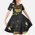 Personalized Richmond Tigers Kid Short Sleeve Dress Aboriginal Pattern with Graffiti Style