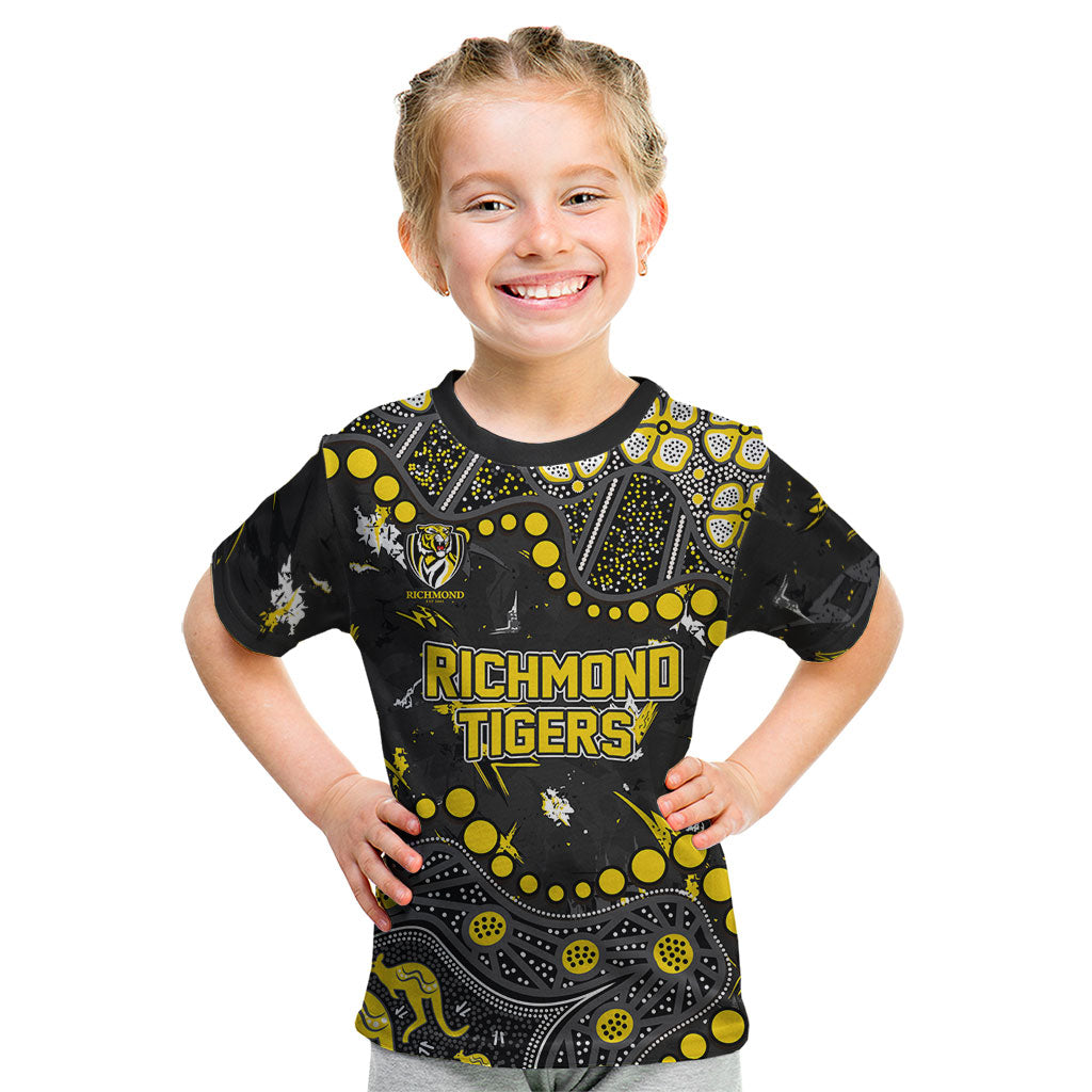 Personalized Richmond Tigers Kid T Shirt Aboriginal Pattern with Graffiti Style
