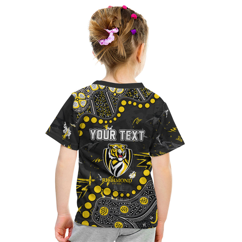 Personalized Richmond Tigers Kid T Shirt Aboriginal Pattern with Graffiti Style