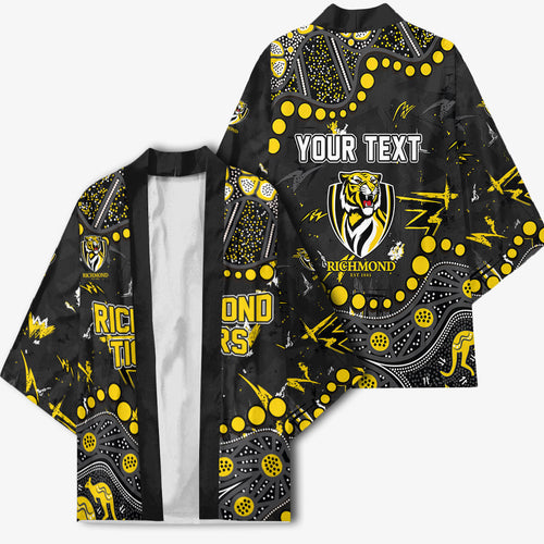 Personalized Richmond Tigers Kimono Aboriginal Pattern with Graffiti Style