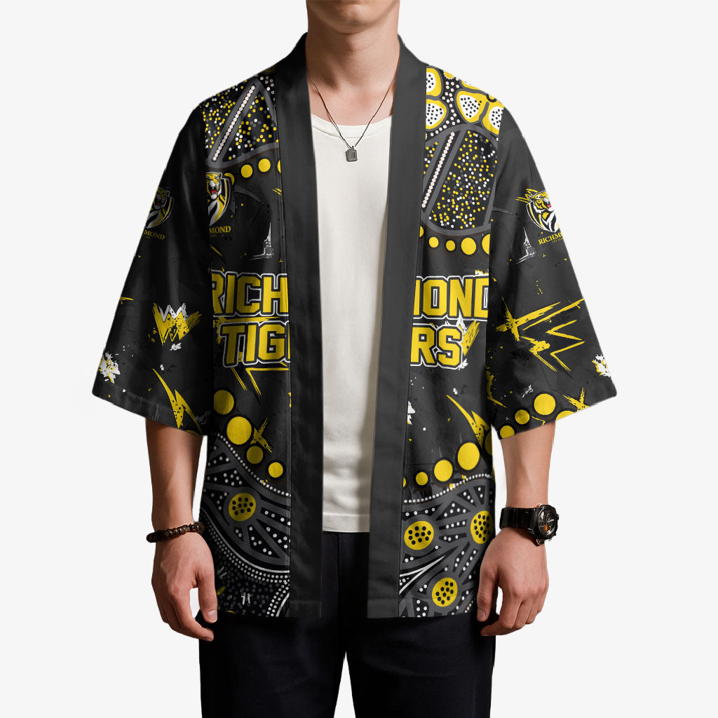 Personalized Richmond Tigers Kimono Aboriginal Pattern with Graffiti Style