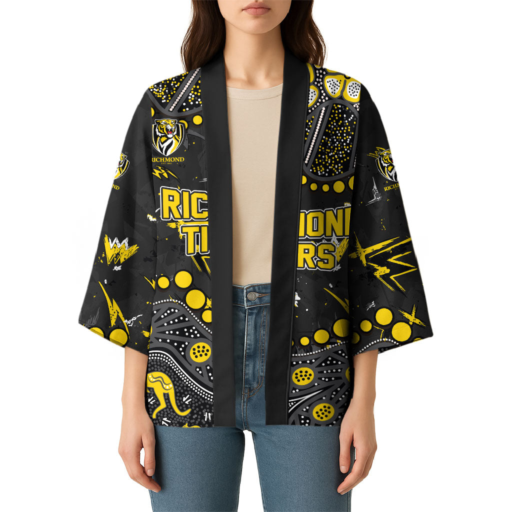 Personalized Richmond Tigers Kimono Aboriginal Pattern with Graffiti Style