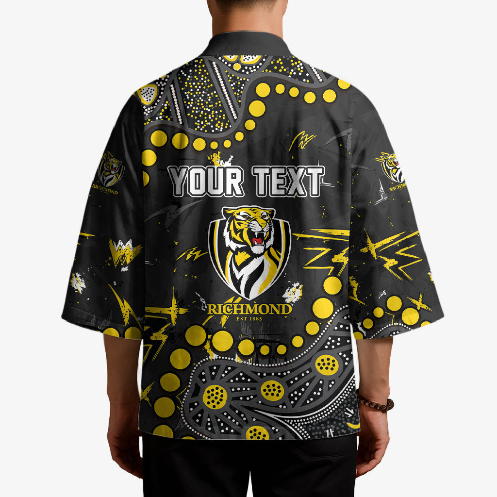 Personalized Richmond Tigers Kimono Aboriginal Pattern with Graffiti Style