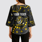 Personalized Richmond Tigers Kimono Sleeve Blouse Aboriginal Pattern with Graffiti Style