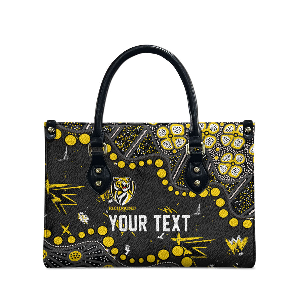 Personalized Richmond Tigers Leather Bag Aboriginal Pattern with Graffiti Style