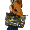 Personalized Richmond Tigers Leather Tote Bag Aboriginal Pattern with Graffiti Style
