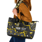 Personalized Richmond Tigers Leather Tote Bag Aboriginal Pattern with Graffiti Style