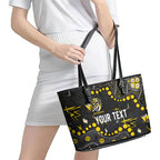 Personalized Richmond Tigers Leather Tote Bag Aboriginal Pattern with Graffiti Style