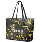 Personalized Richmond Tigers Leather Tote Bag Aboriginal Pattern with Graffiti Style
