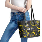 Personalized Richmond Tigers Leather Tote Bag Aboriginal Pattern with Graffiti Style