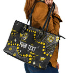 Personalized Richmond Tigers Leather Tote Bag Aboriginal Pattern with Graffiti Style