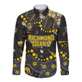 Personalized Richmond Tigers Long Sleeve Button Shirt Aboriginal Pattern with Graffiti Style