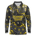 Personalized Richmond Tigers Long Sleeve Polo Shirt Aboriginal Pattern with Graffiti Style