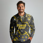 Personalized Richmond Tigers Long Sleeve Polo Shirt Aboriginal Pattern with Graffiti Style