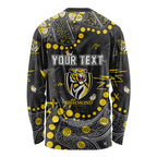 Personalized Richmond Tigers Long Sleeve Shirt Aboriginal Pattern with Graffiti Style
