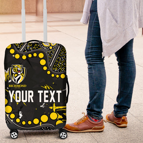Personalized Richmond Tigers Luggage Cover Aboriginal Pattern with Graffiti Style