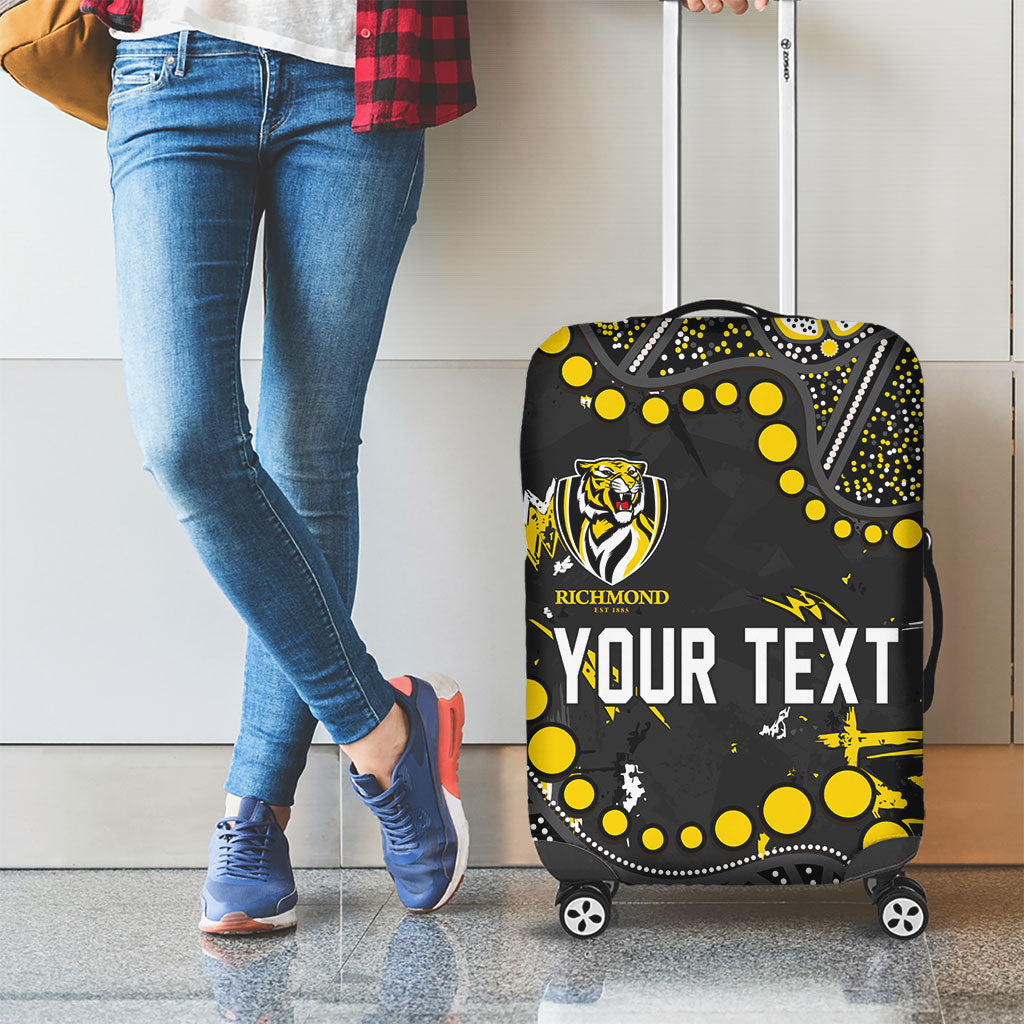 Personalized Richmond Tigers Luggage Cover Aboriginal Pattern with Graffiti Style