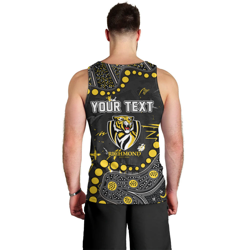 Personalized Richmond Tigers Men Tank Top Aboriginal Pattern with Graffiti Style