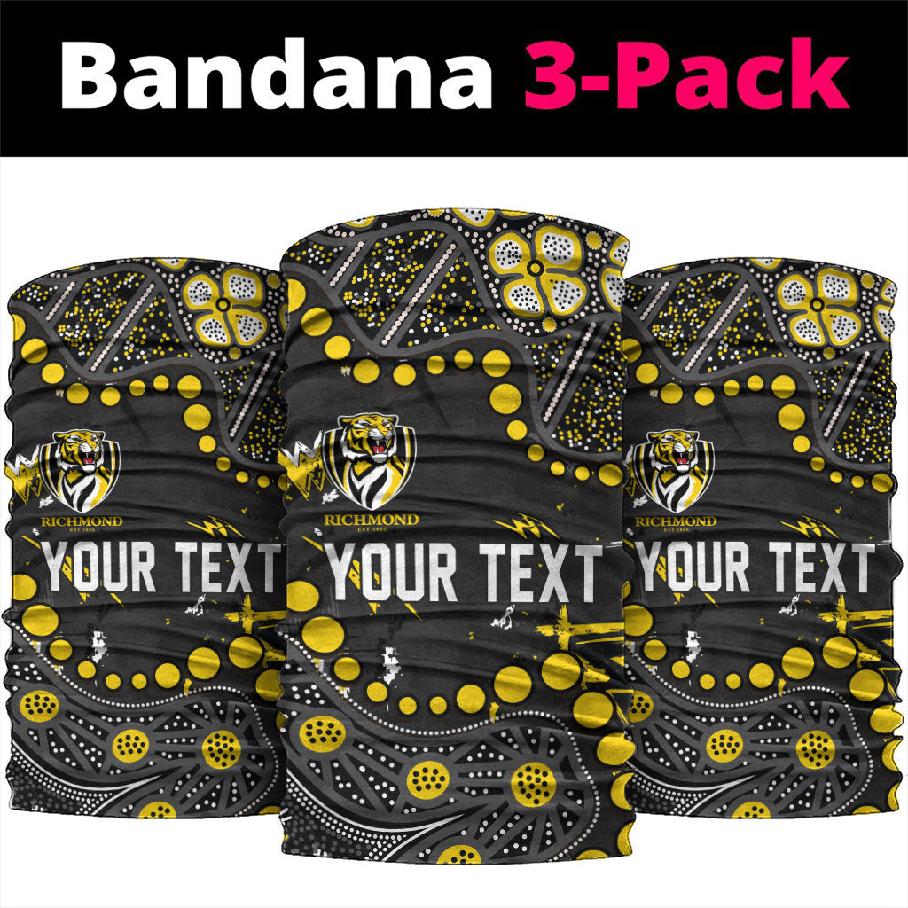 Personalized Richmond Tigers Neck Gaiter Aboriginal Pattern with Graffiti Style
