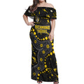 Personalized Richmond Tigers Off Shoulder Maxi Dress Aboriginal Pattern with Graffiti Style